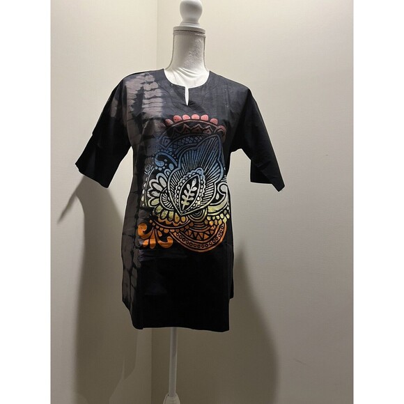Authentic African Batik Tie and Dye short sleeve Unisex - Picture 3 of 4